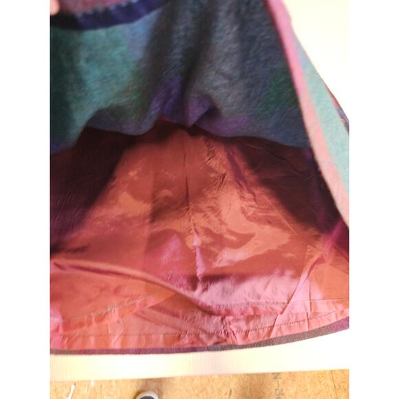 Vintage Liz Claiborne Wool Blend Check Plaid Pleated Midi Skirt Size 4 S 3830 - Picture 6 of 9